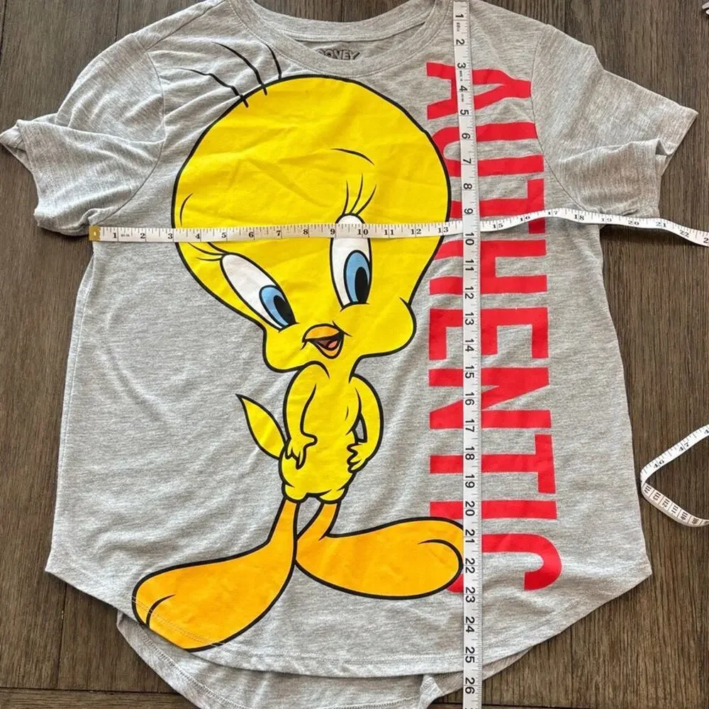 Looney Tunes Authentic Tweety Bird Gray Tee T-Shirt Size XL (15-17) Cartoon